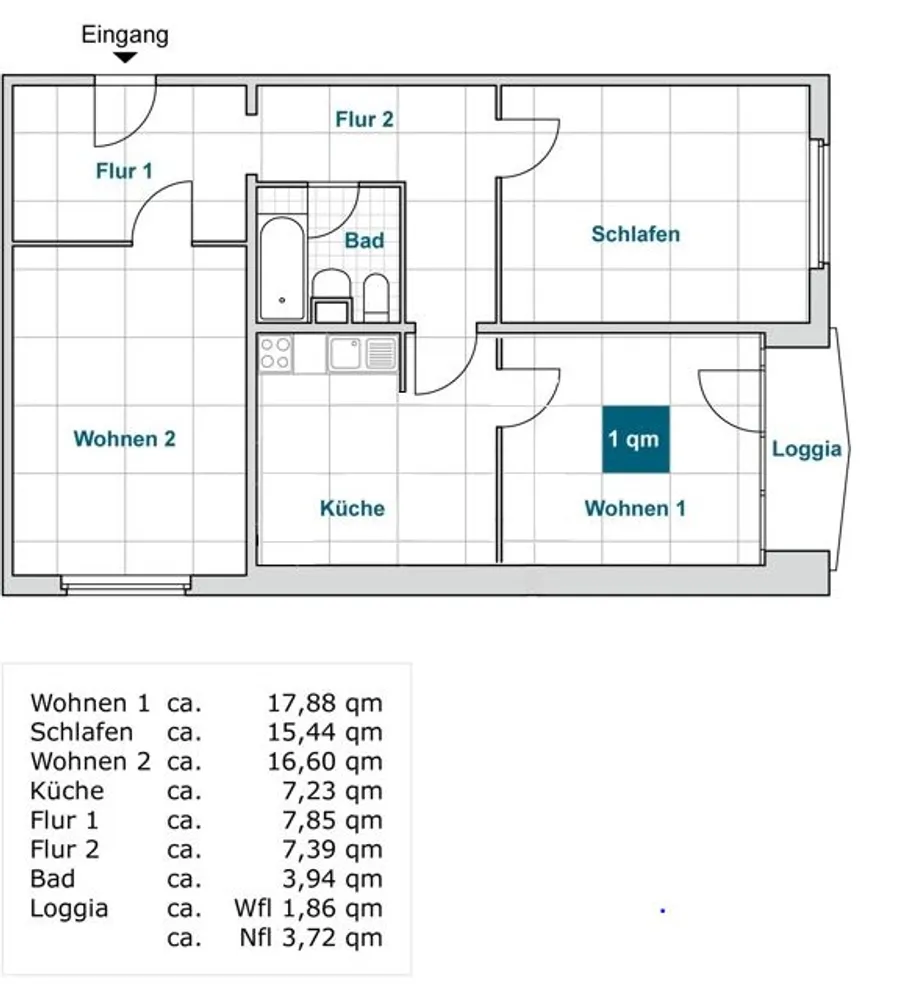 3 Zimmer Wohnung mit 77 m² in Dresden – Bild 2