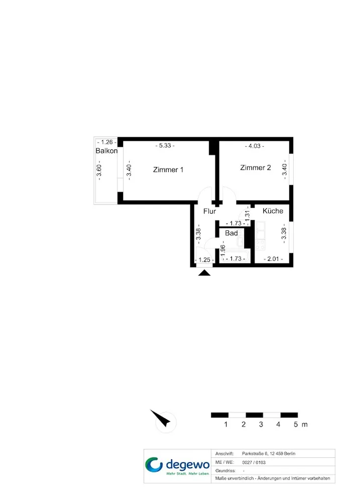 2 room apartment with 50 m² in Berlin – Photo 1