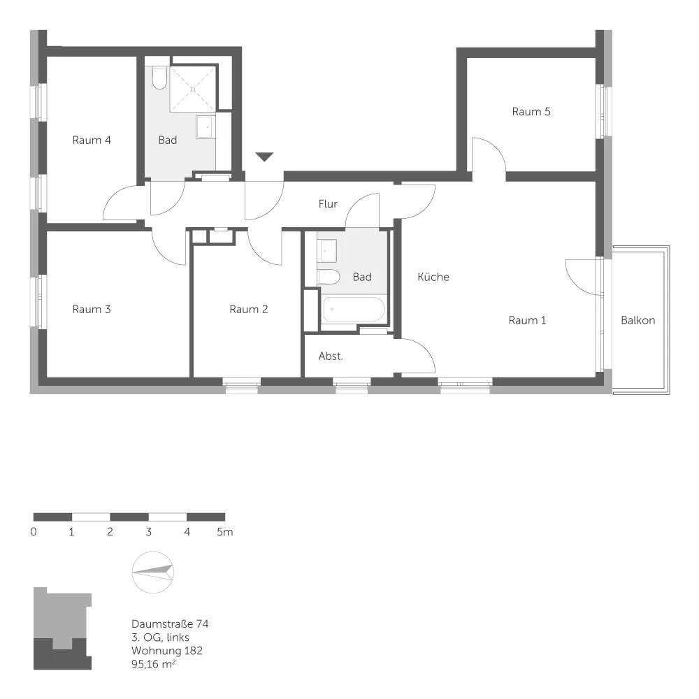 5 Zimmer Wohnung mit 95 m² in Berlin – Bild 2