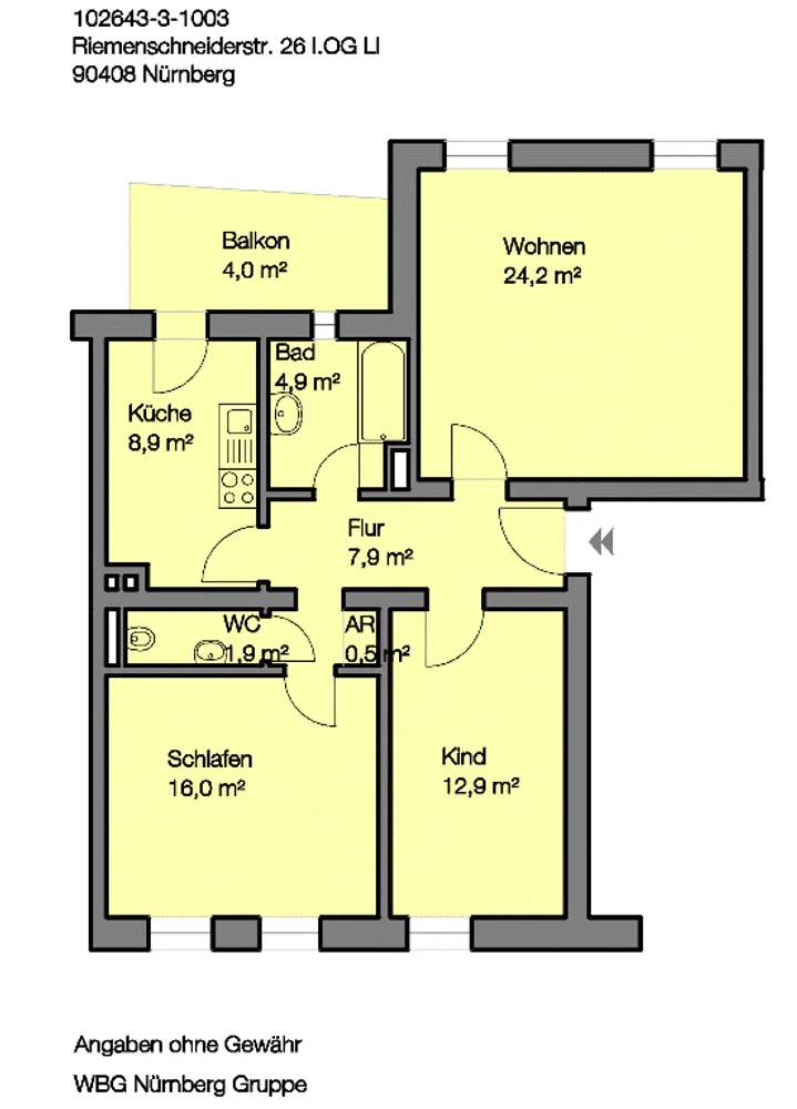 3 room apartment with 79 m² in Nuremberg – Photo 10