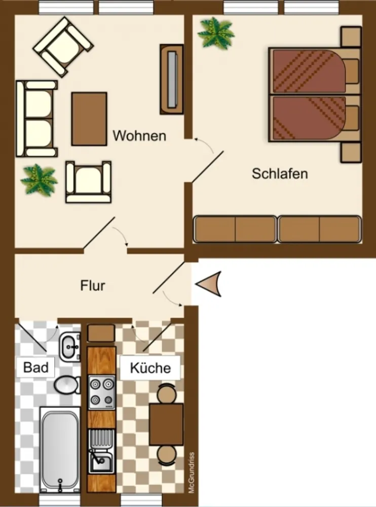 2 Zimmer Wohnung mit 47 m² in Cottbus – Bild 2