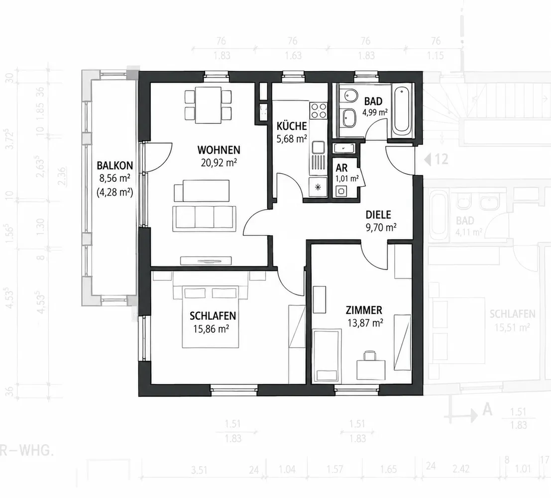 3 Zimmer Wohnung mit 78 m² in Eberswalde – Bild 6
