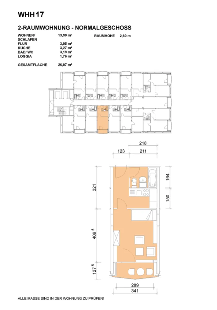 1 Zimmer Wohnung mit 26 m² in Dresden – Bild 2