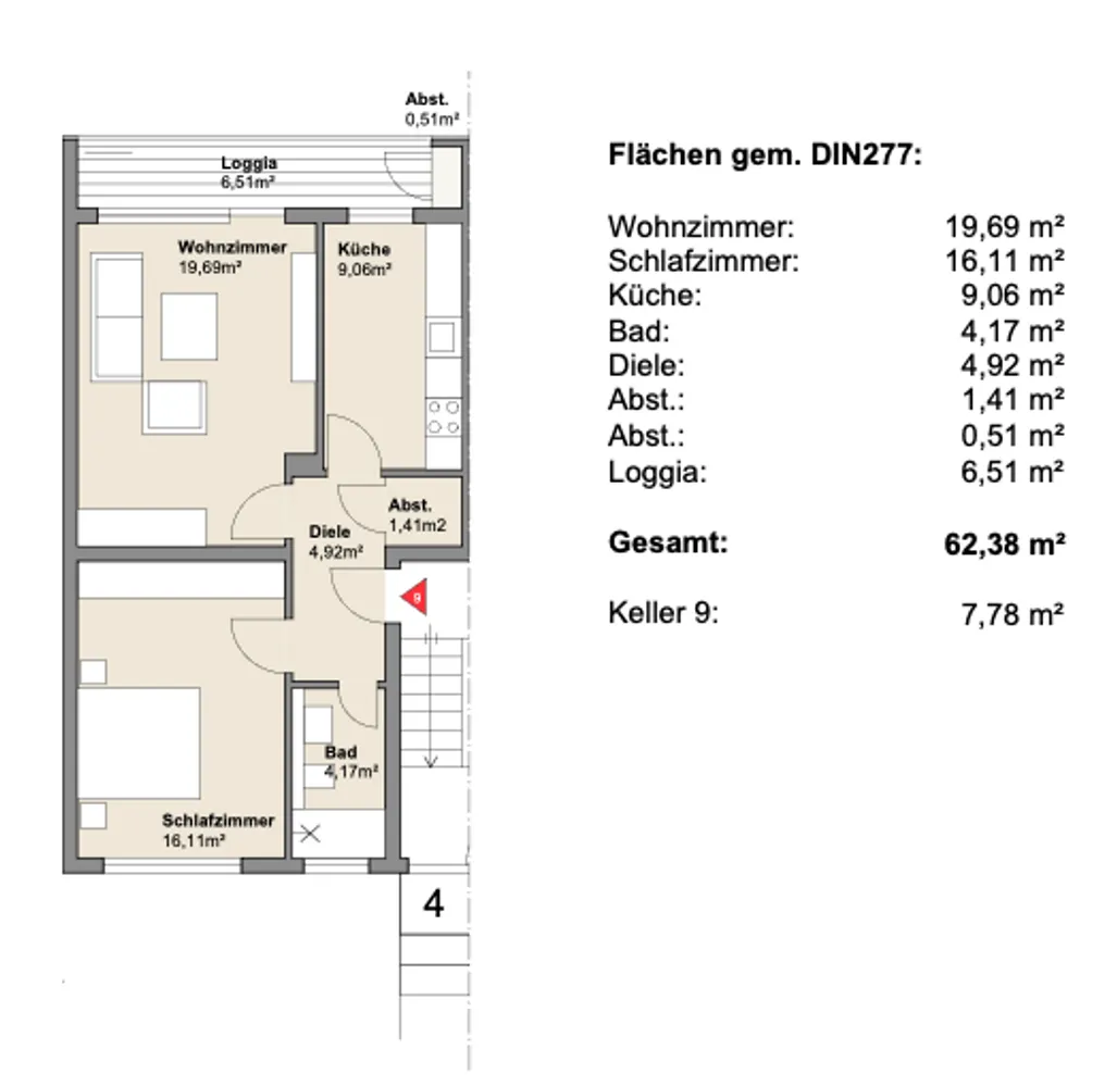 2 Zimmer Wohnung mit 62 m² in Köln – Bild 10