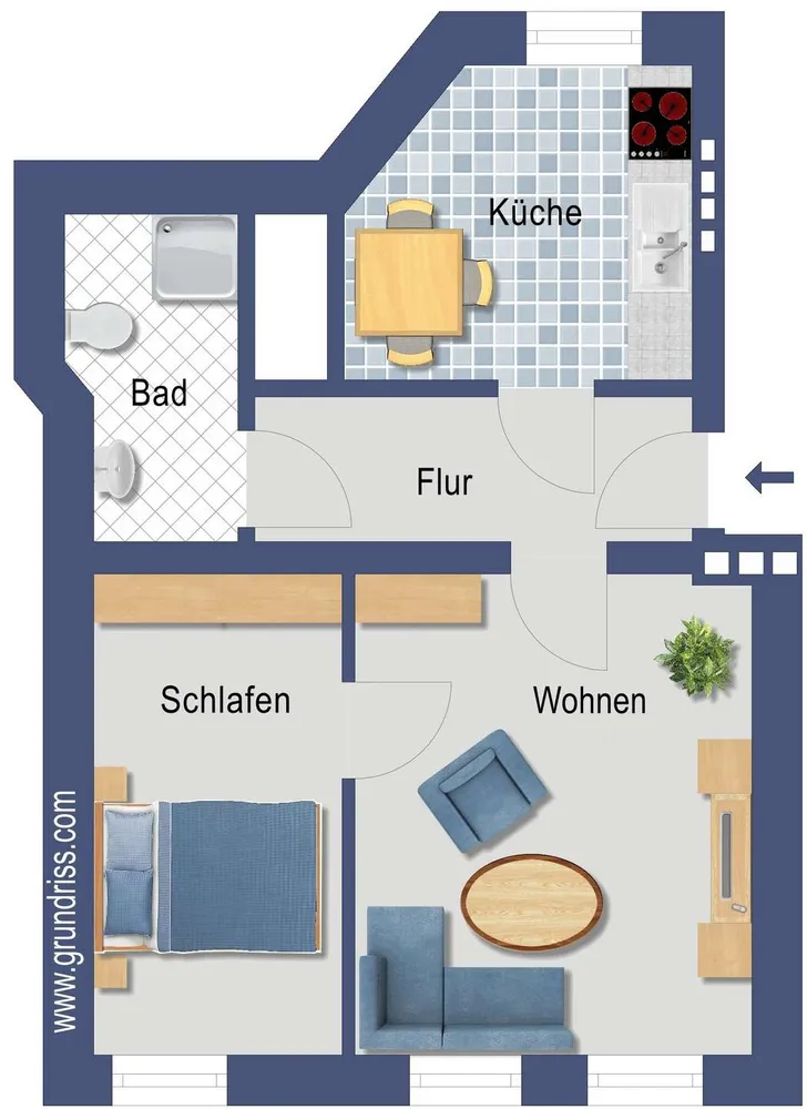 2 room apartment with 54 m² in Magdeburg – Photo 3