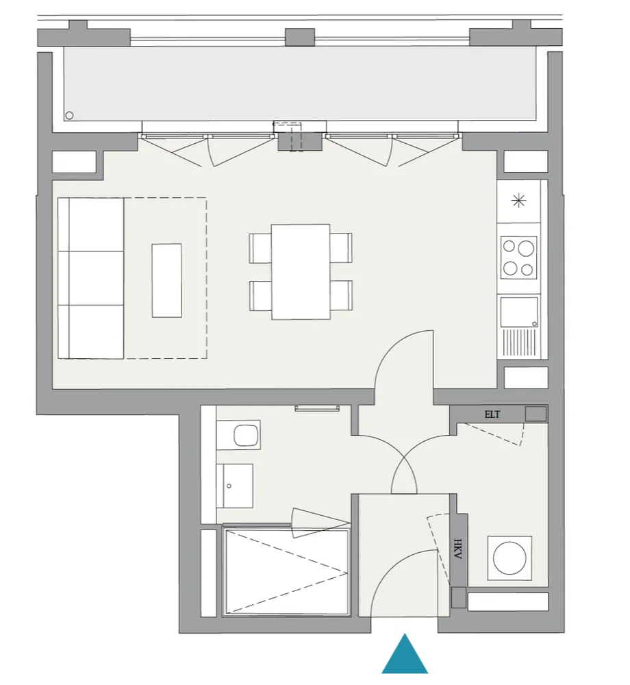1 Zimmer Wohnung mit 37 m² in München – Bild 2