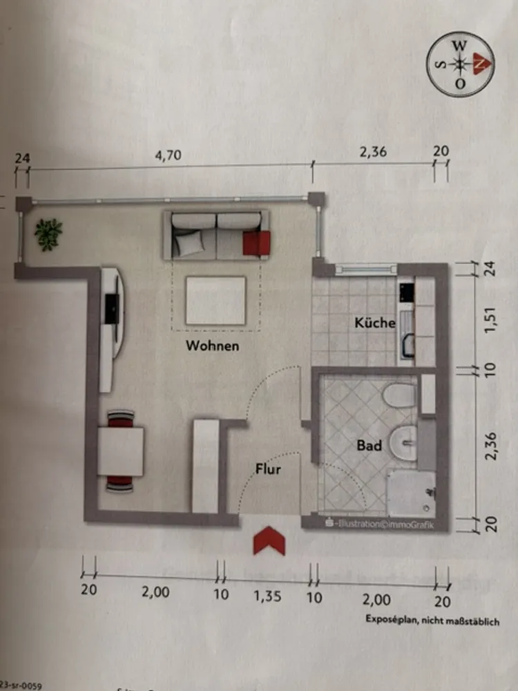 1 Zimmer Wohnung mit 27 m² in Karlsruhe – Bild 6