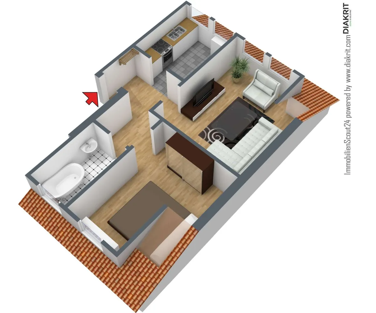 2 Zimmer Wohnung mit 43 m² in Hagen – Bild 2