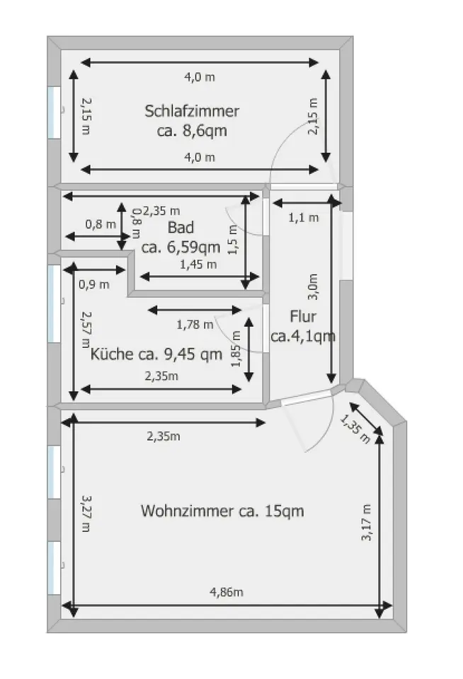 2 room apartment with 42 m² in Chemnitz – Photo 5