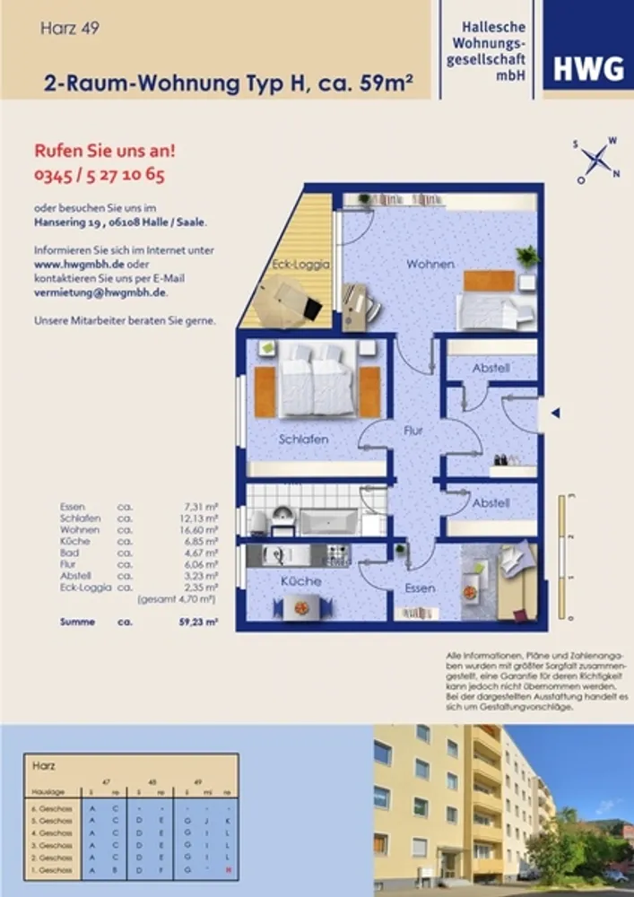 2 Zimmer Wohnung mit 58 m² in Halle (Saale) – Bild 4