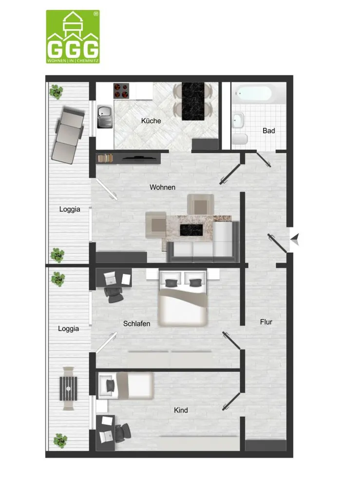 3 Zimmer Wohnung mit 70 m² in Chemnitz – Bild 5