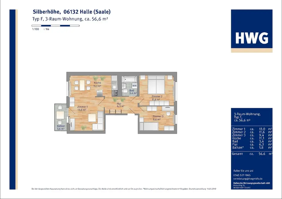 3 Zimmer Wohnung mit 57 m² in Halle (Saale) – Bild 5