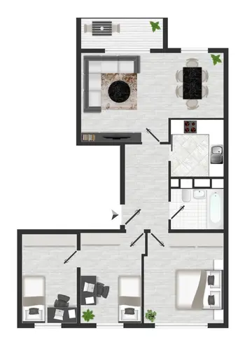 4 Zimmer Wohnung mit 65 m² in Magdeburg – Bild 2