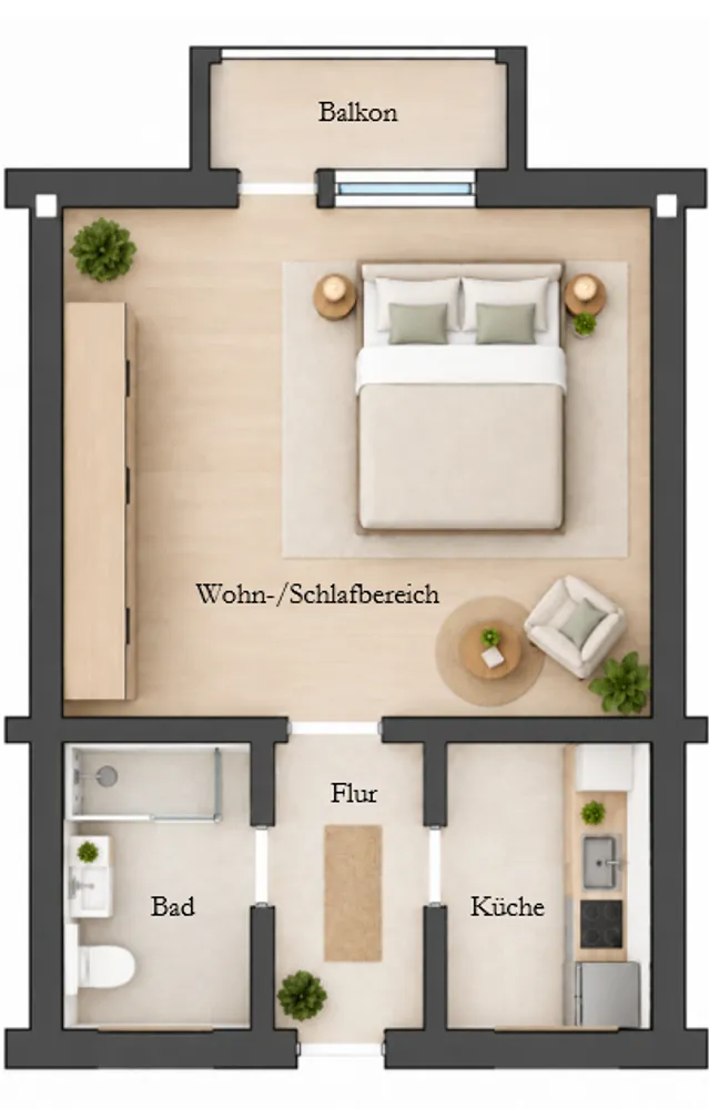 1 room apartment with 34 m² in Oldenburg – Photo 8