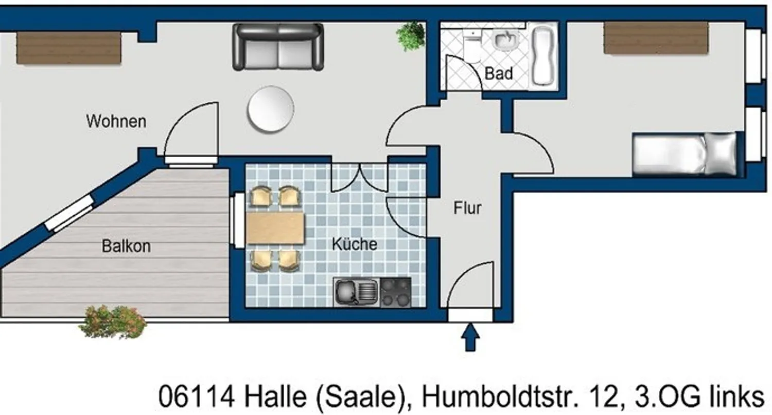 2 Zimmer Wohnung mit 96 m² in Halle (Saale) – Bild 2