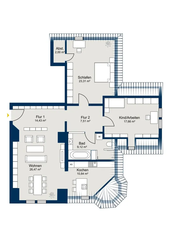 3 Zimmer Wohnung mit 118 m² in Augsburg – Bild 8
