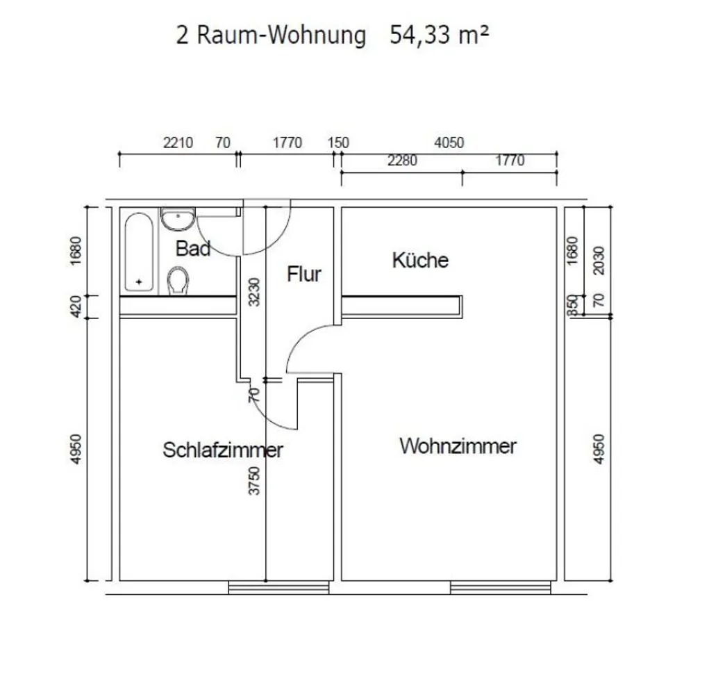 2 Zimmer Wohnung mit 54 m² in Suhl – Bild 2