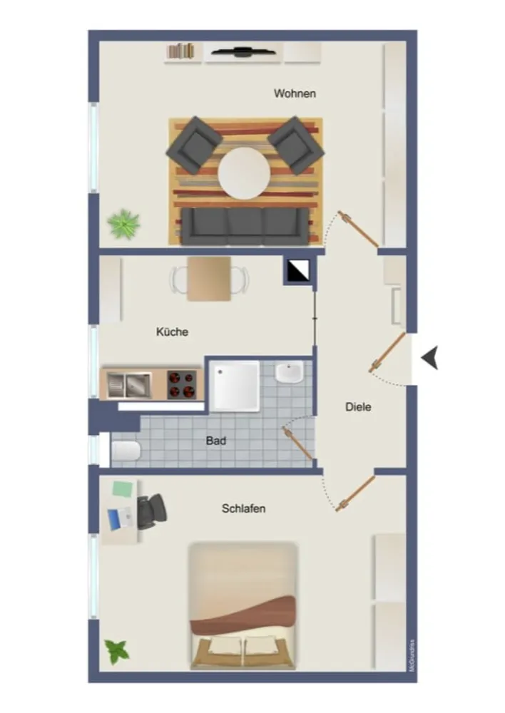 2 room apartment with 44 m² in Leipzig – Photo 1