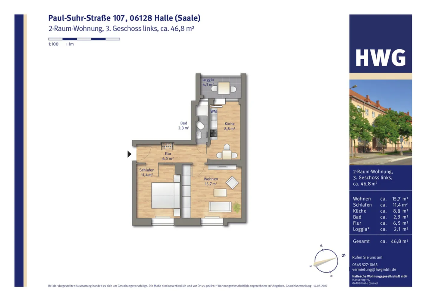 2 Zimmer Wohnung mit 46 m² in Halle (Saale) – Bild 4