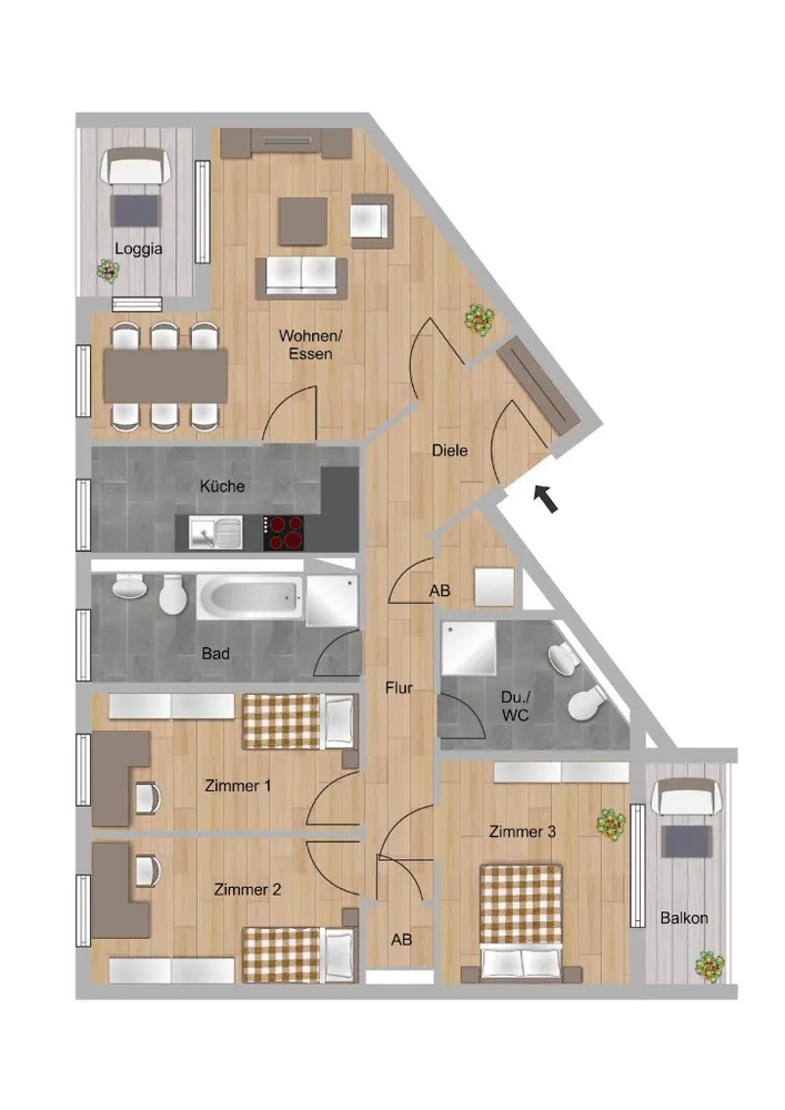 4 Zimmer Wohnung mit 105 m² in Offenbach am Main – Bild 2