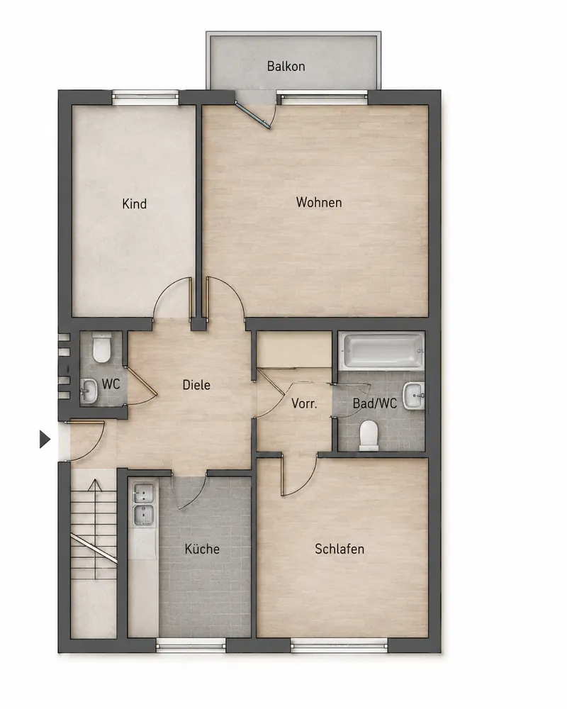 3 Zimmer Wohnung mit 78 m² in Düsseldorf – Bild 4