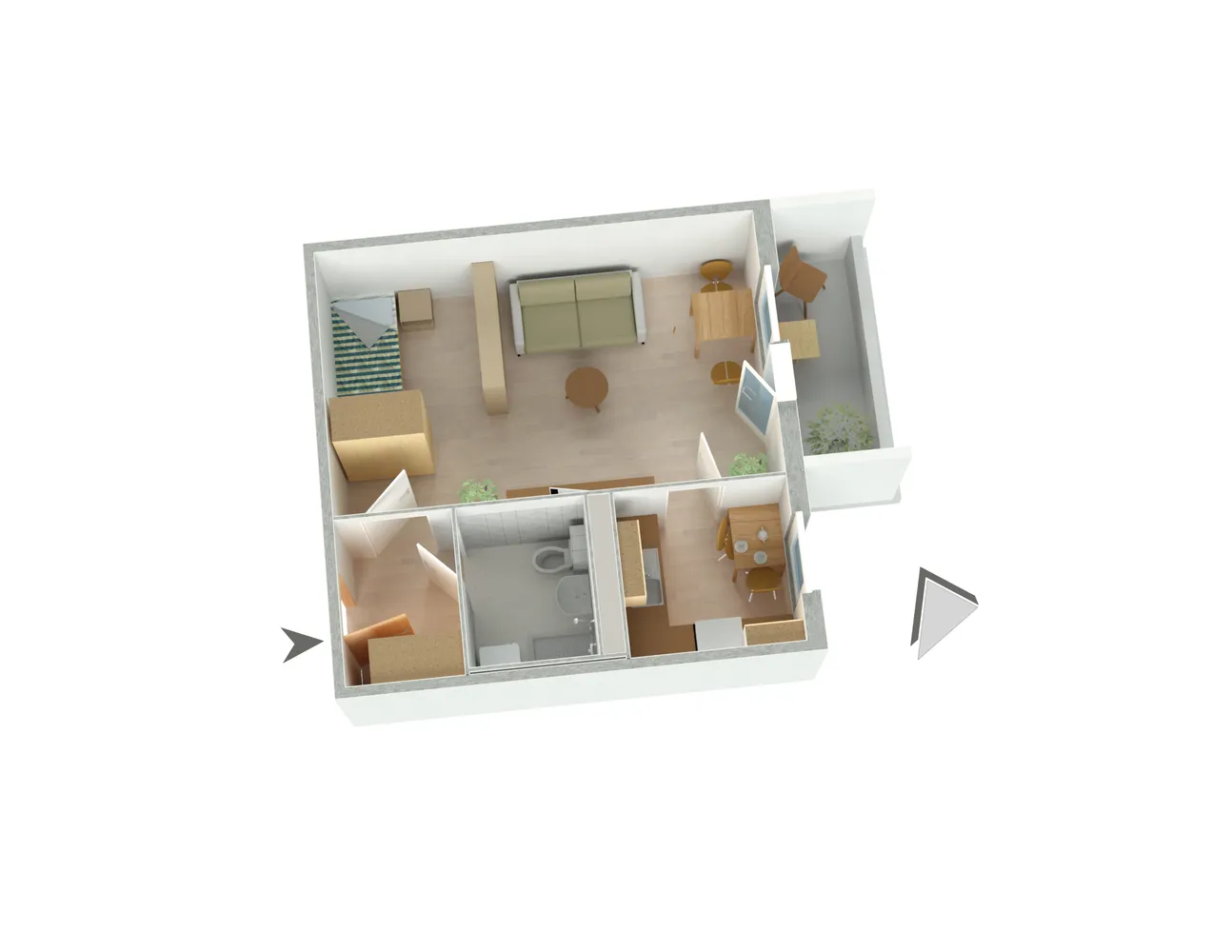 1 room apartment with 35 m² in Neubrandenburg – Photo 3