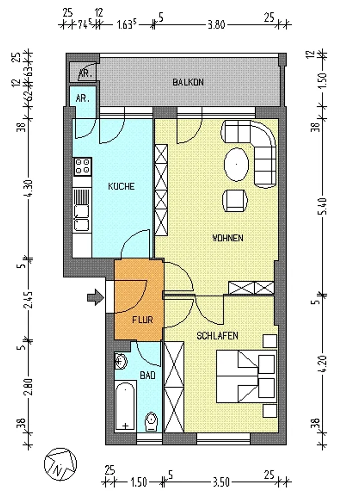 2 Zimmer Wohnung mit 55 m² in Berlin – Bild 2