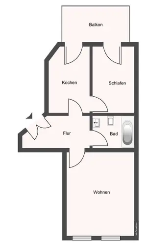 2 Zimmer Wohnung mit 46 m² in Leipzig – Bild 1