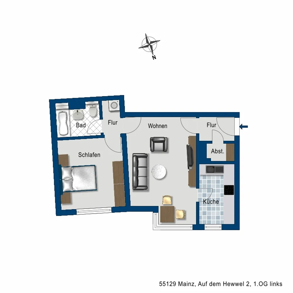 2 Zimmer Wohnung mit 51 m² in Mainz – Bild 2