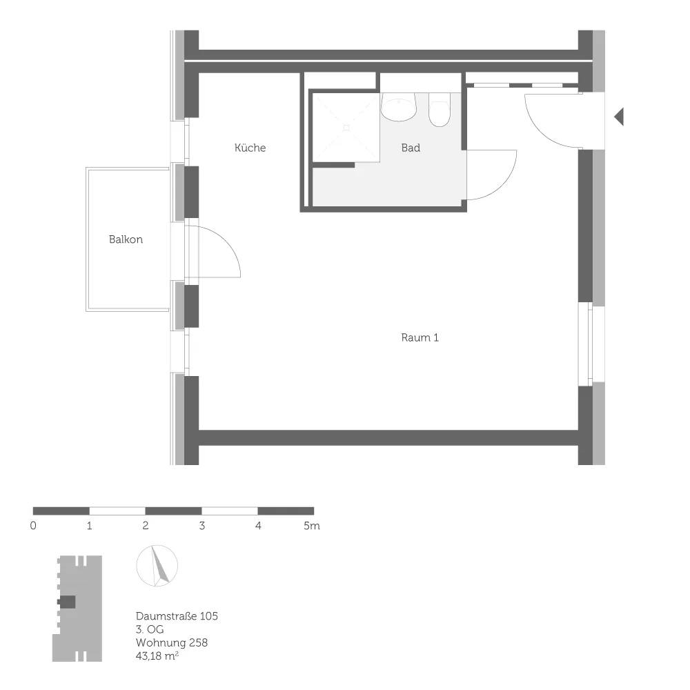1 room apartment with 43 m² in Berlin – Photo 7
