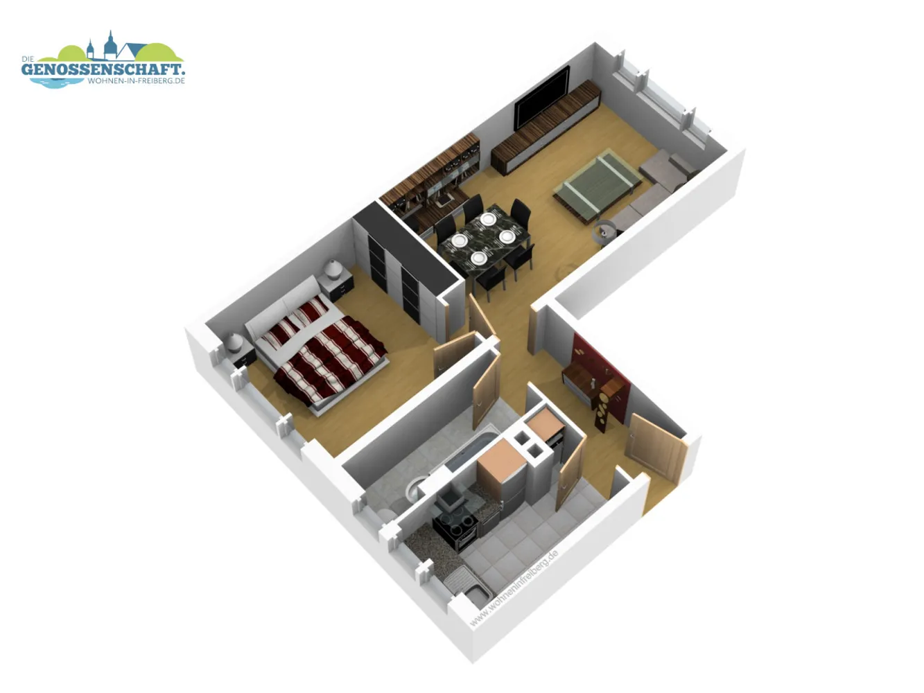 2 Zimmer Wohnung mit 47 m² in Freiberg – Bild 6