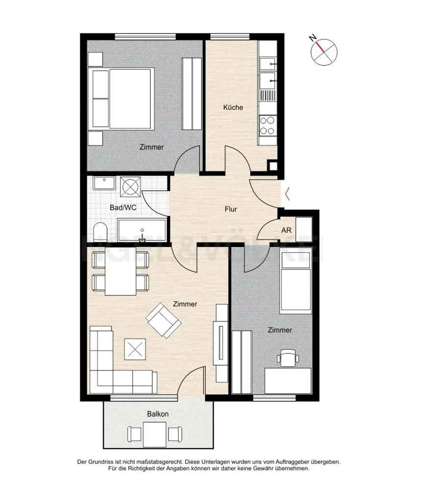 3 room apartment with 75 m² in Würzburg – Photo 1