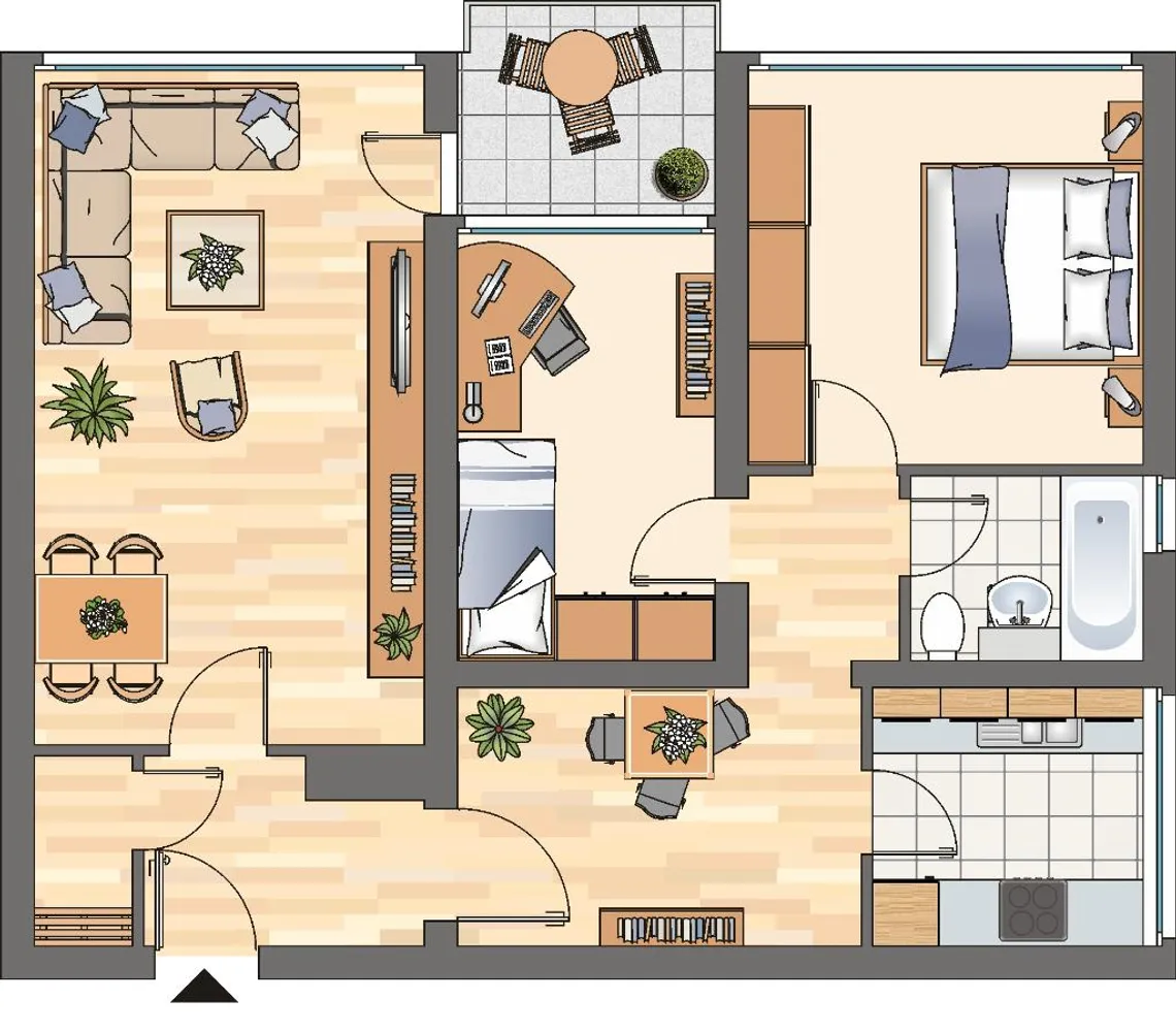 3 Zimmer Wohnung mit 78 m² in Unna – Bild 2