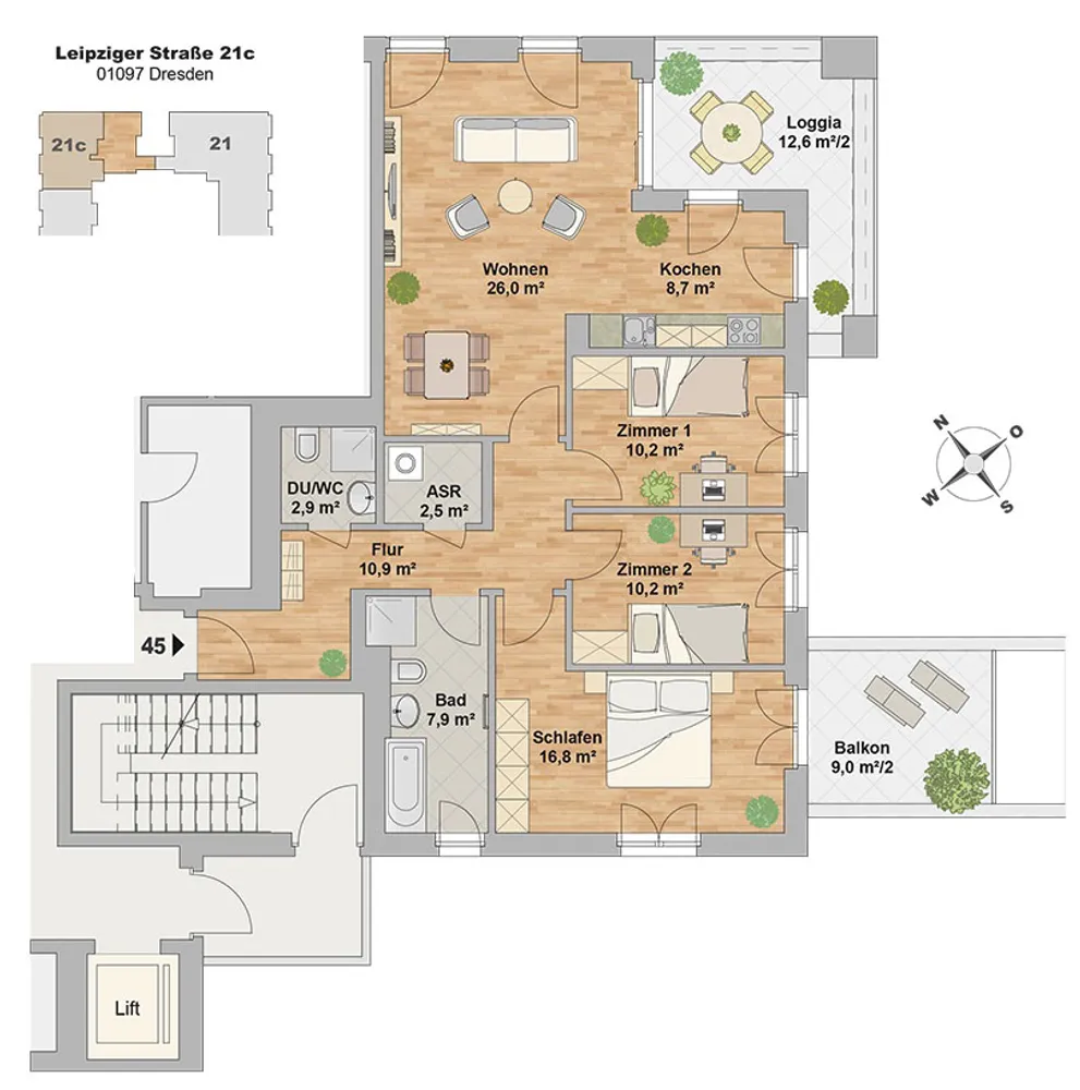 4 Zimmer Wohnung mit 107 m² in Dresden – Bild 4