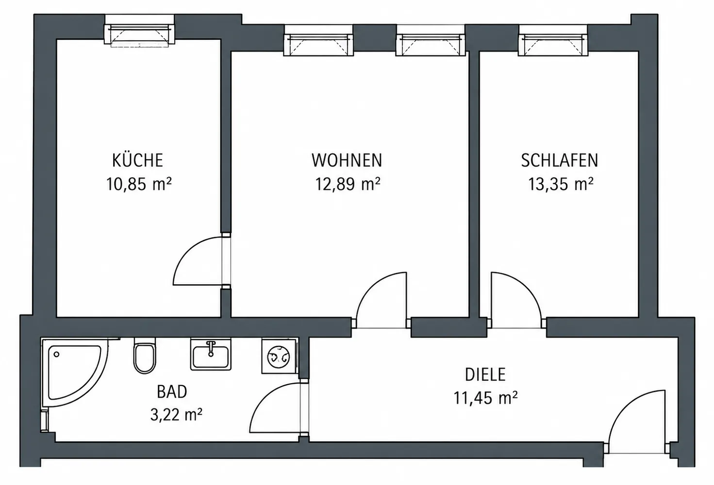 2 Zimmer Wohnung mit 62 m² in Dresden – Bild 1