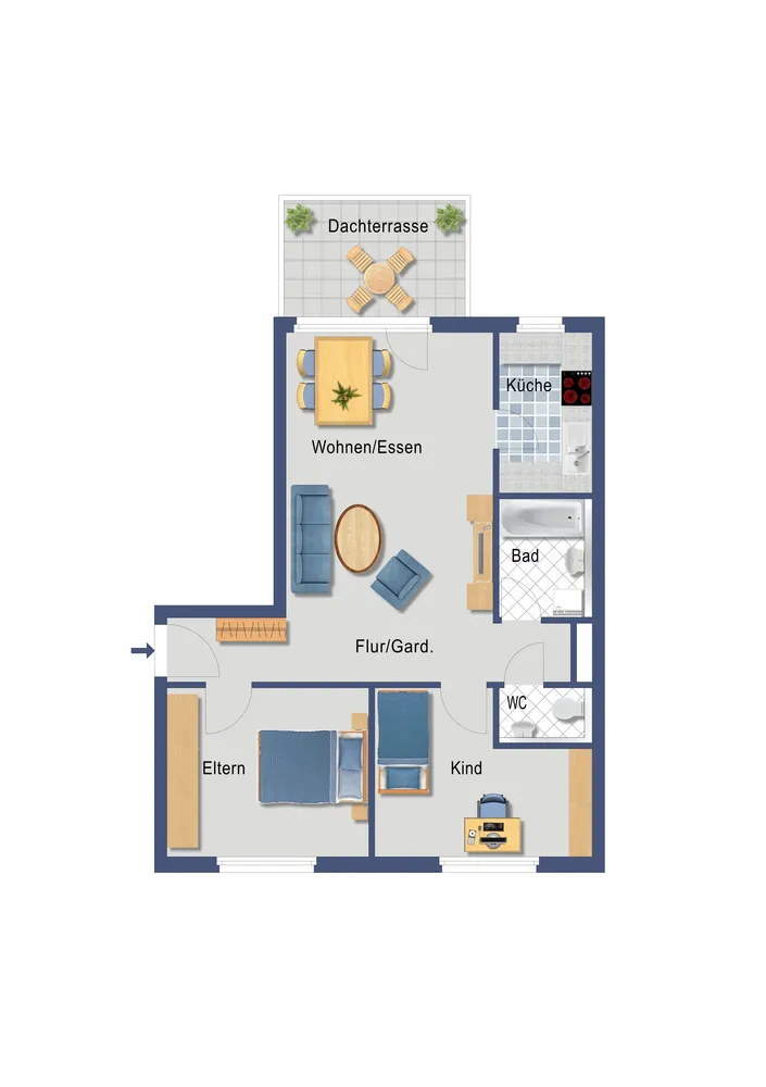 3 Zimmer Wohnung mit 73 m² in Waiblingen – Bild 2