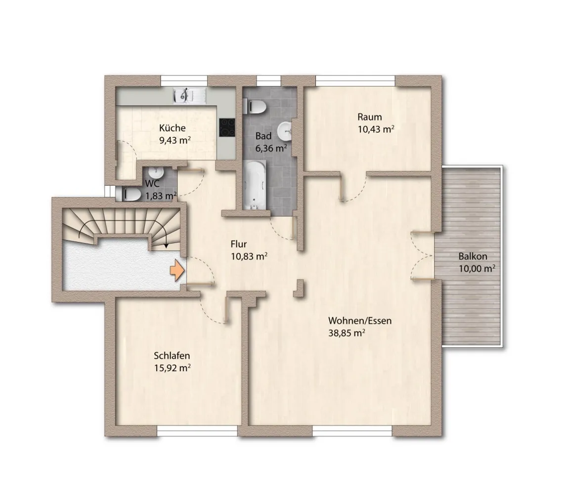 3 Zimmer Wohnung mit 90 m² in Hamburg – Bild 3