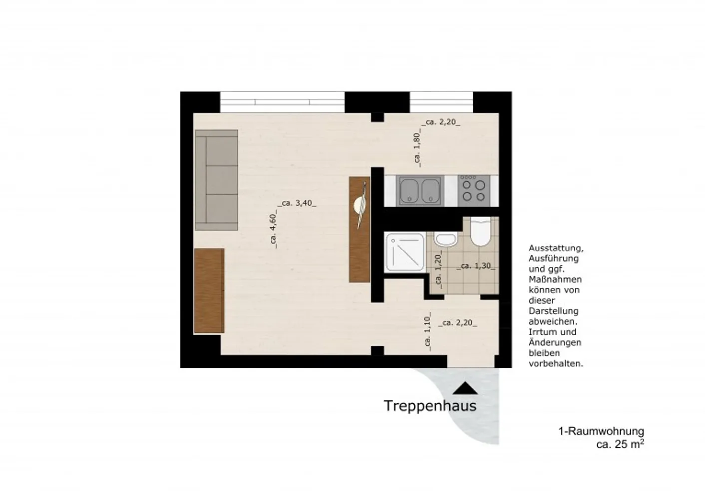 1 Zimmer Wohnung mit 25 m² in Dessau-Roßlau – Bild 2