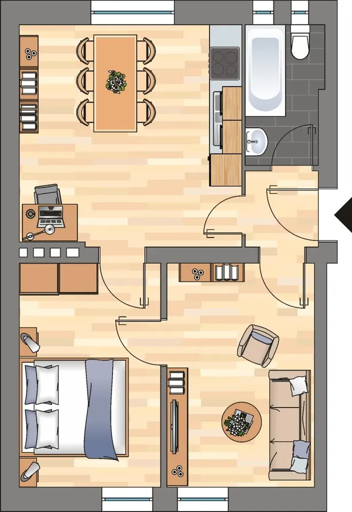 2 Zimmer Wohnung mit 43 m² in Kiel – Bild 3