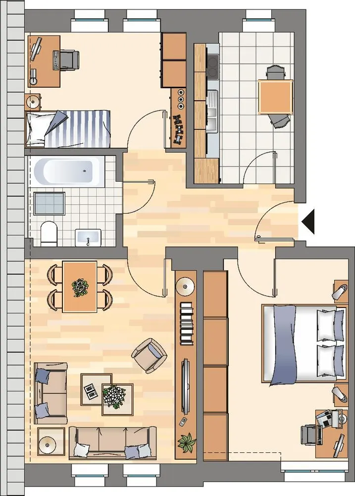 4 Zimmer Wohnung mit 66 m² in Dortmund – Bild 2