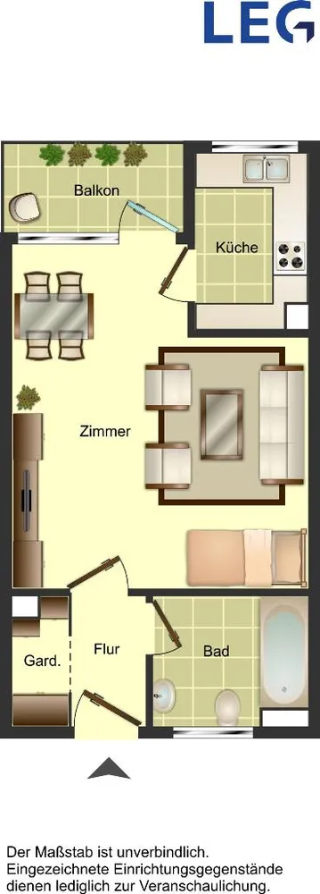 1 Zimmer Wohnung mit 36 m² in Düsseldorf – Bild 2