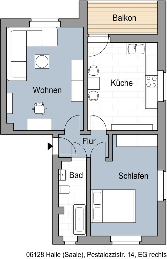 2 Zimmer Wohnung mit 60 m² in Halle (Saale) – Bild 3