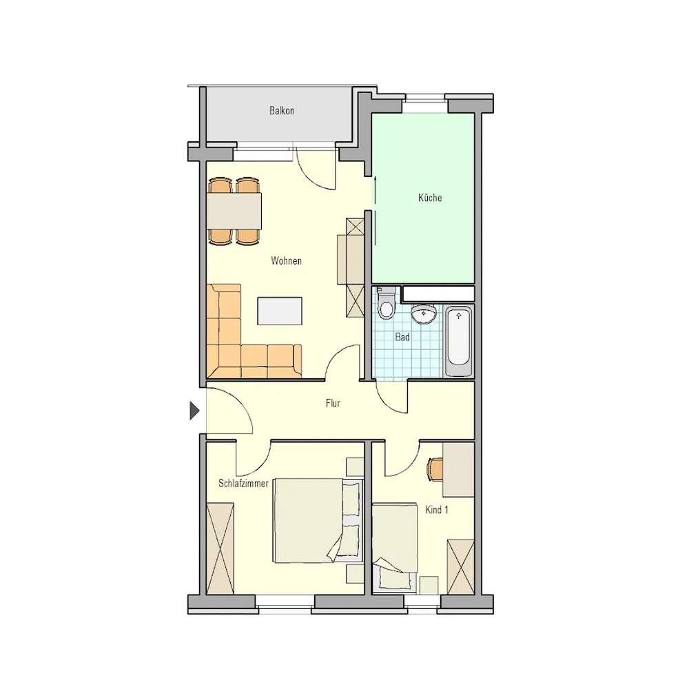 3 Zimmer Wohnung mit 58 m² in Rostock – Bild 3