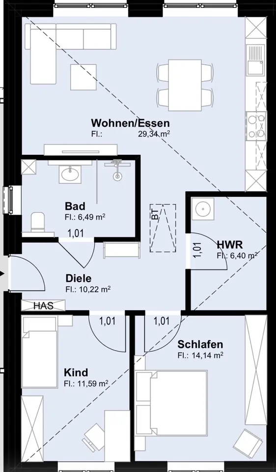 3 Zimmer Wohnung mit 82 m² in Quakenbrück – Bild 5