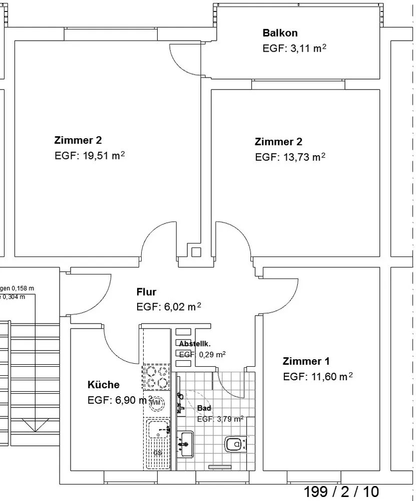 3 Zimmer Wohnung mit 65 m² in Kassel – Bild 2