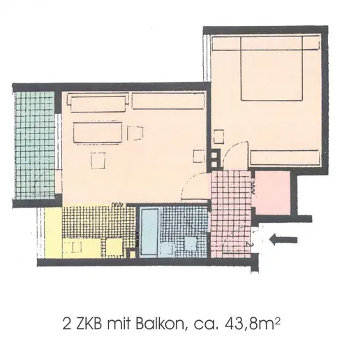 2 Zimmer Wohnung mit 44 m² in Kassel – Bild 3