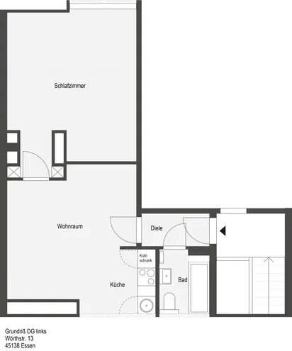2 Zimmer Wohnung mit 46 m² in Essen – Bild 1