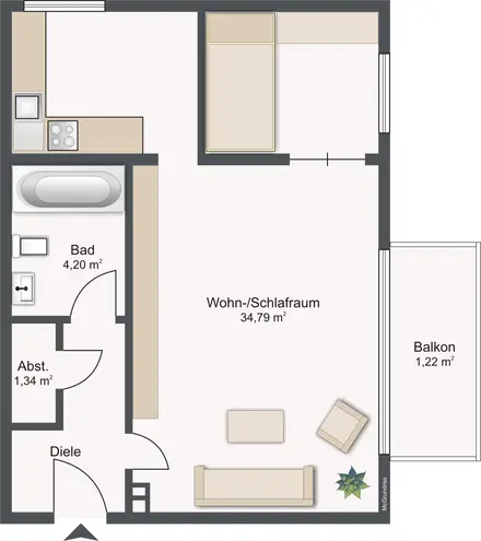 2 Zimmer Wohnung mit 44 m² in Solingen – Bild 11