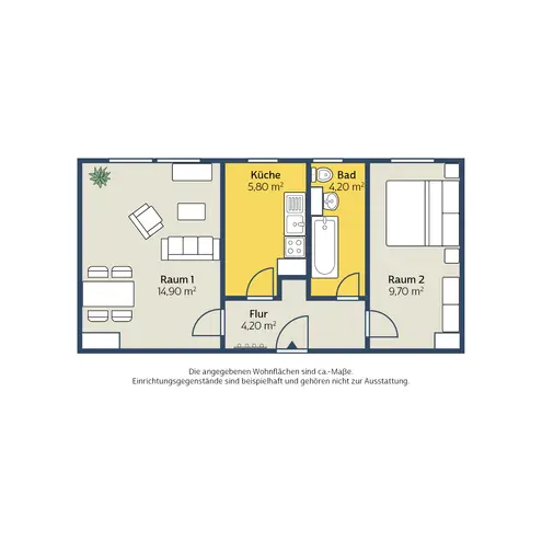 2 Zimmer Wohnung mit 40 m² in Leipzig – Bild 2