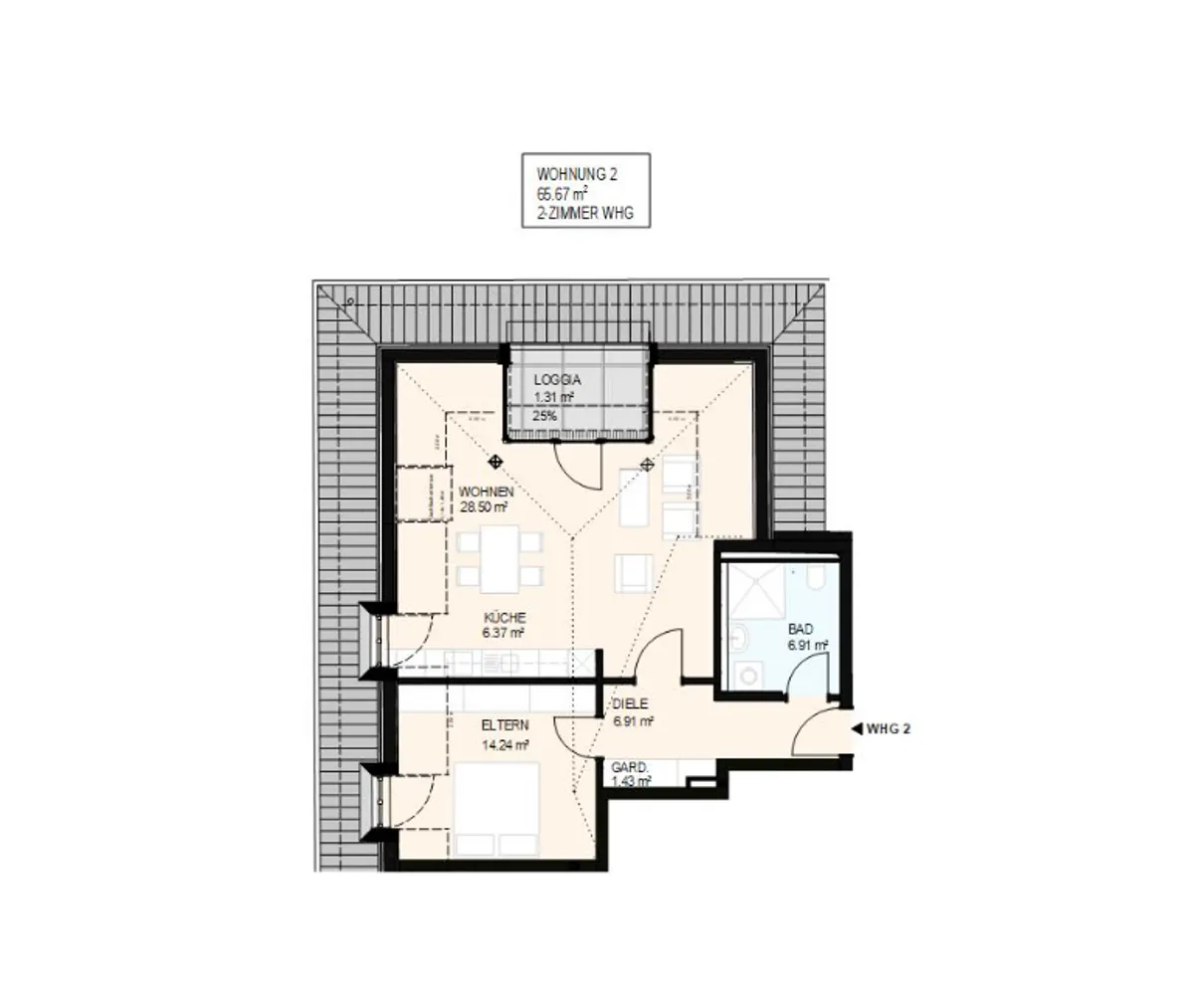 2 Zimmer Wohnung mit 66 m² in Neuss – Bild 4